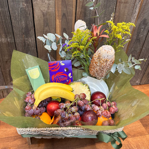 A Floral and Fruit Medley Basket