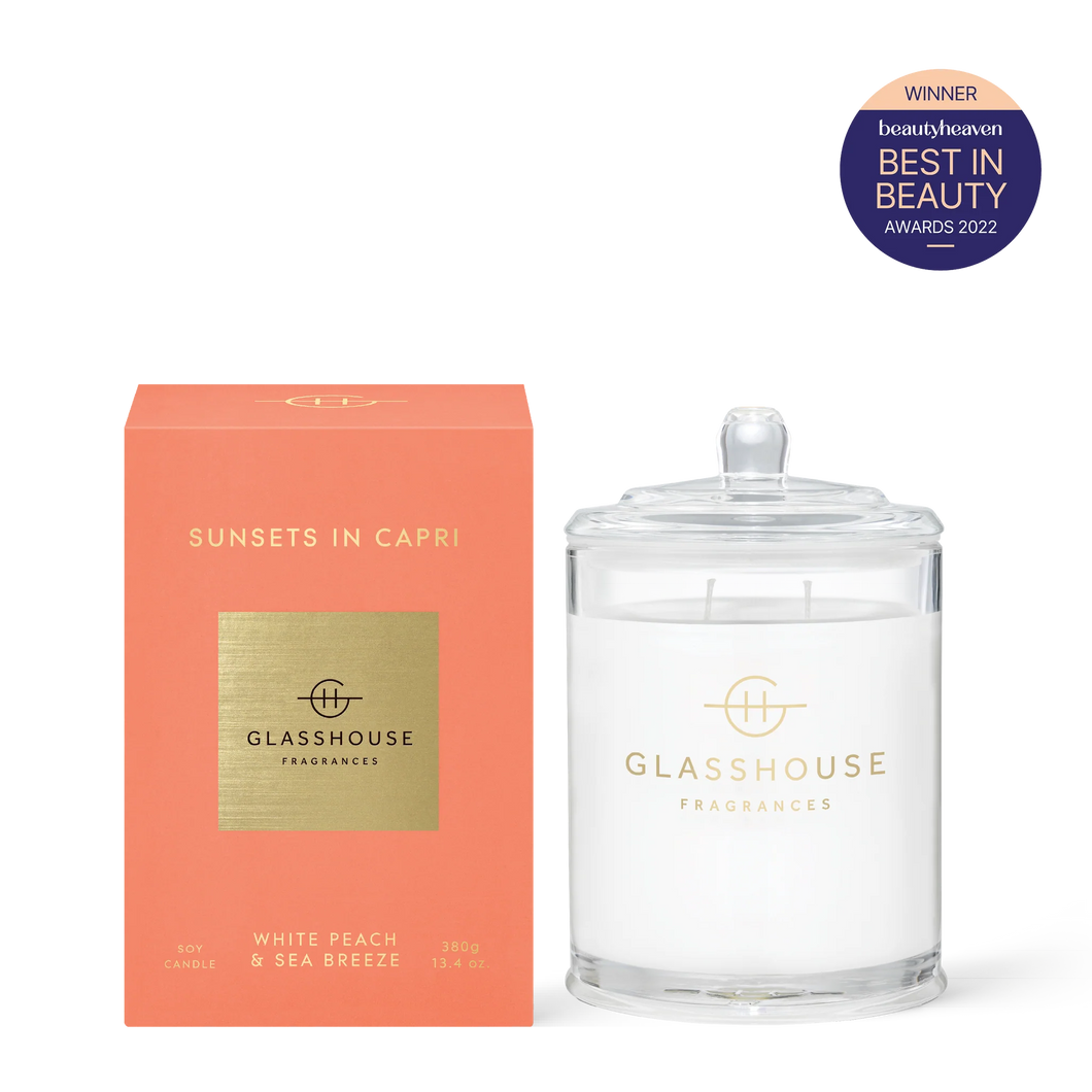 GLASSHOUSE CANDLE SUNSETS IN CAPRI 380G