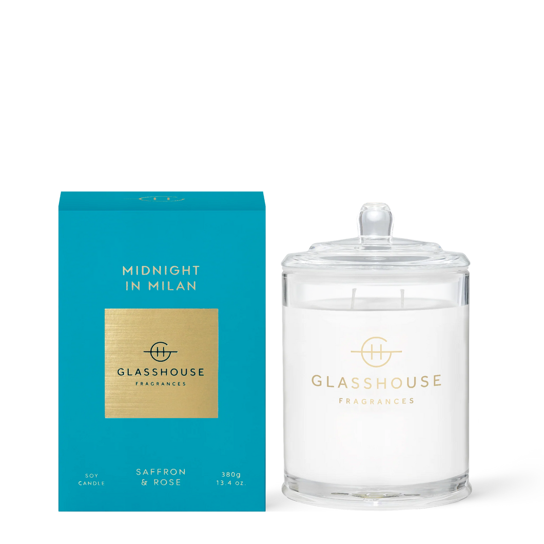 GLASSHOUSE CANDLE MIDNIGHT IN MILAN 380G