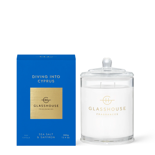 GLASSHOUSE CANDLE DIVING INTO CYPRUS 380G