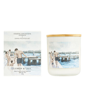COASTAL COLLECTIVE LIMITED-EDITION LEMON AND LILY CANDLE 400G