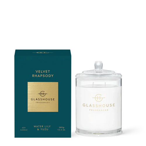 GLASSHOUSE Velvet Rhapsody 380g Candle - Flowers of Phillip Island