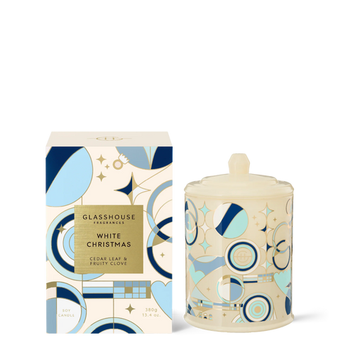 GLASSHOUSE CANDLE WHITE CHRISTMAS 380G