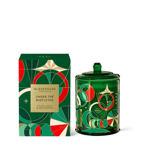 GLASSHOUSE CANDLE UNDER THE MISTLETOE 380G