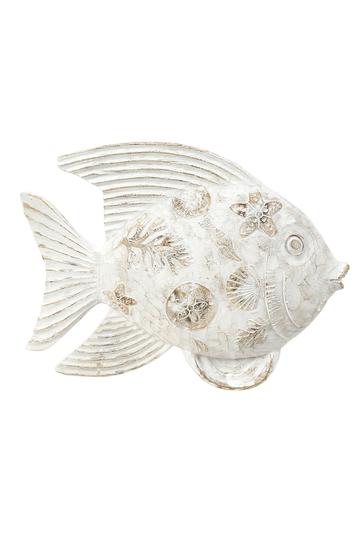 Temora Resin White Wash Shell Fish Large