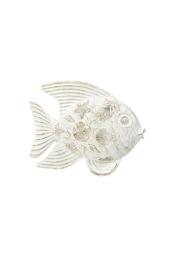 Temora Resin White Wash Shell Fish Small
