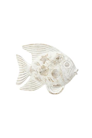 Temora Resin White Wash Shell Fish Small