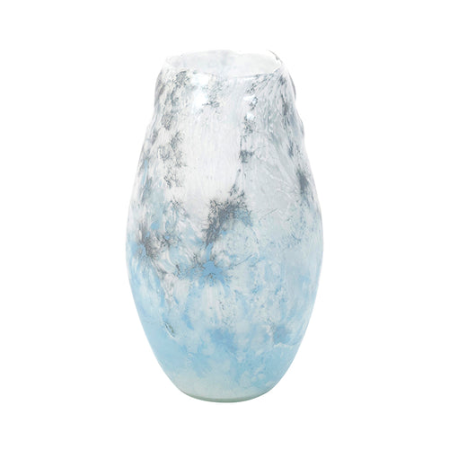 Ocean Blue White Vase Large