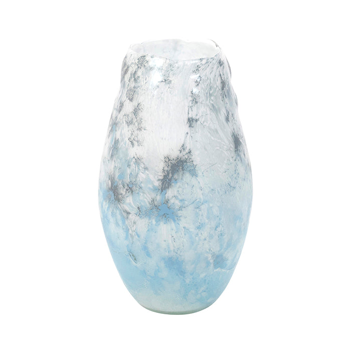 Ocean Blue White Vase Medium
